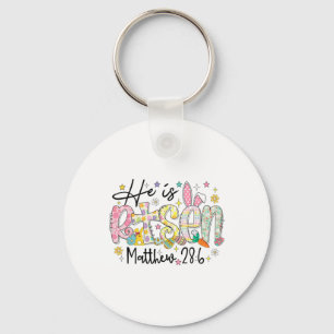 He Is Risen Christian Happy Easter Day Bible Famil Keychain