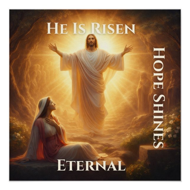 He Is Risen Christian Poster (Front)
