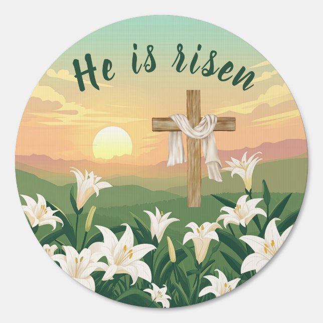 "He is risen " Christian Religious Easter Sign (Front)
