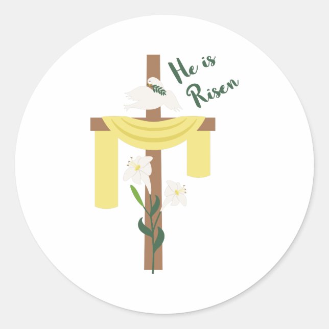 He Is Risen Classic Round Sticker (Front)