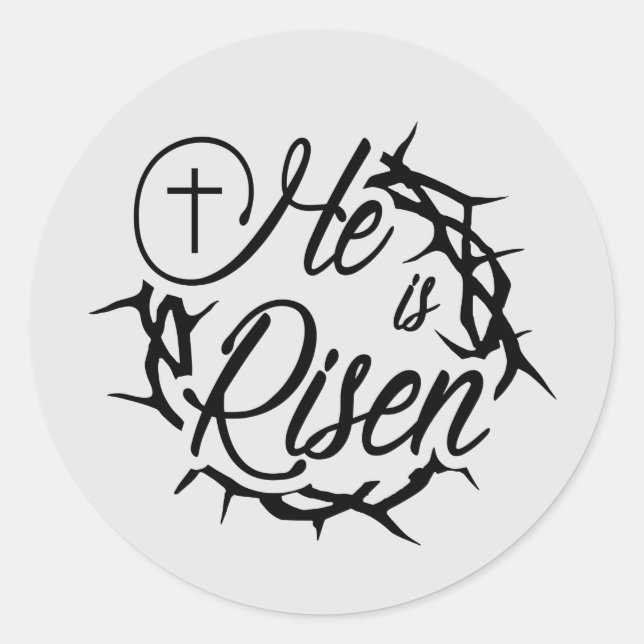 He Is Risen Classic Round Sticker (Front)