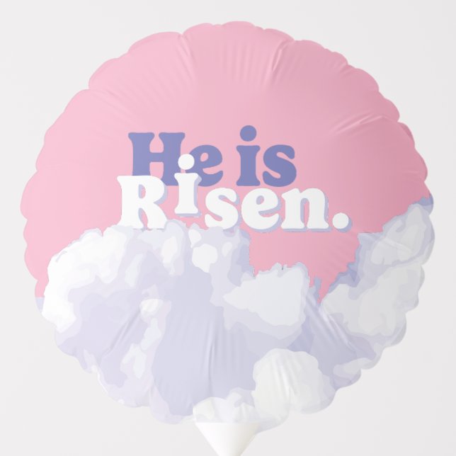 He is Risen Clouds Easter Decorative Balloon (Front)