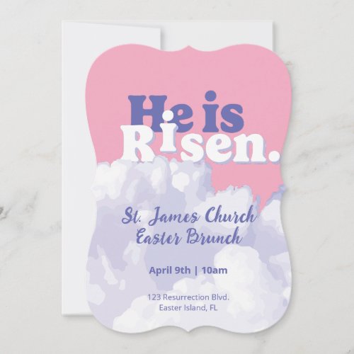 He is Risen Clouds Easter Invitations