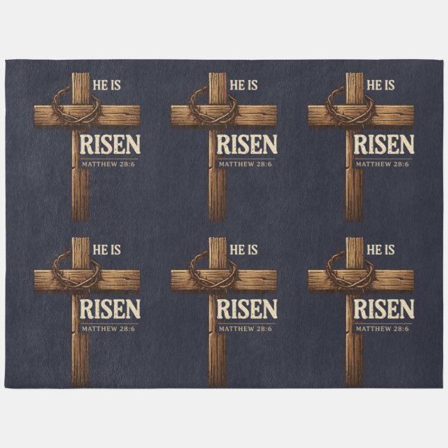 He Is Risen Cross Area Rug (Front)