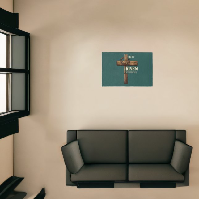 He Is Risen Cross Area Rug (Insitu (Indoor 1))