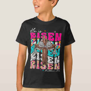 He Is Risen Cross Jesus Easter Christian Religious T-Shirt