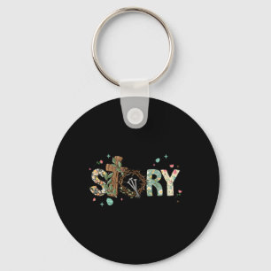 He Is Risen Cross Jesus Easter Day Christians True Keychain