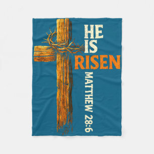 He is risen cross jesus religious christian faith fleece blanket
