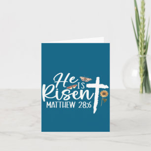 He Is Risen Cross Jesus Religious Easter Day Chr  Card