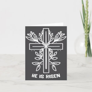 He Is Risen Cross Jesus Religious Easter Day Chris Card