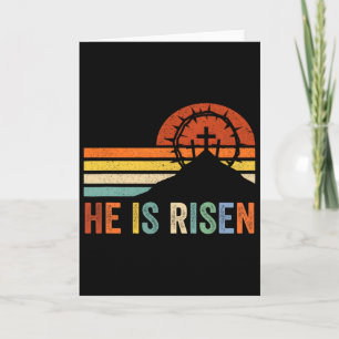 He Is Risen Cross Jesus Religious Easter Day Chris Card