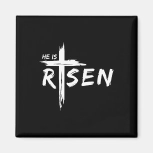 He Is Risen Cross Jesus Religious Easter Day Chris Magnet