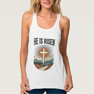He Is Risen Cross Sunrise Christian Easter Shirt D