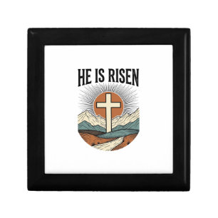 He Is Risen Cross Sunrise Christian Easter Shirt D Gift Box