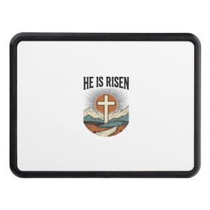 He Is Risen Cross Sunrise Christian Easter Shirt D Hitch Cover