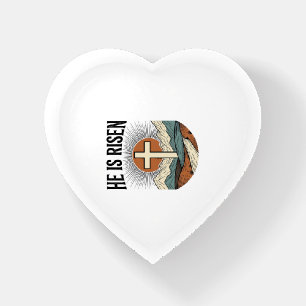He Is Risen Cross Sunrise Christian Easter Shirt D Paperweight