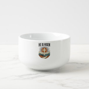 He Is Risen Cross Sunrise Christian Easter Shirt D Soup Mug
