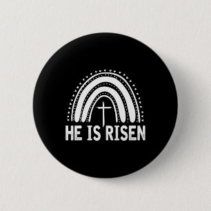 He Is Risen Cross Vintage Happy Easter 1 Button