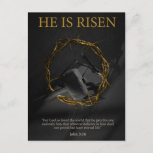He is Risen Crown of Thorns Holiday Postcard