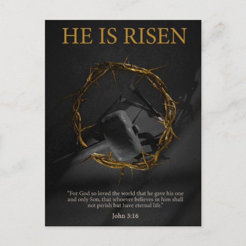 He is Risen Crown of Thorns   Holiday Postcard