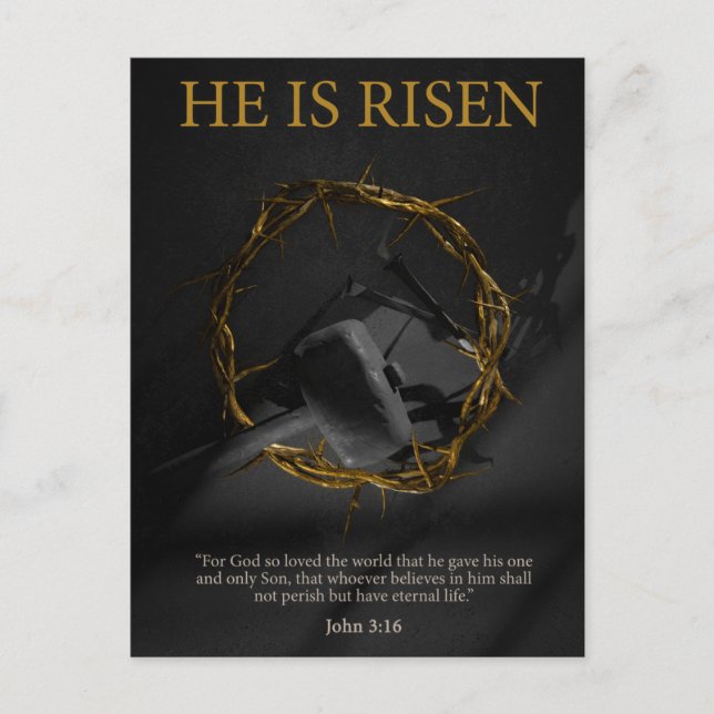 He is Risen Crown of Thorns   Holiday Postcard (Front)