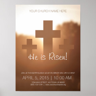 He is Risen! Customizable Easter Sunday Poster