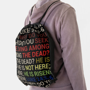 He is Risen Drawstring Bag