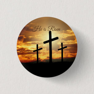 He is Risen Easter Button
