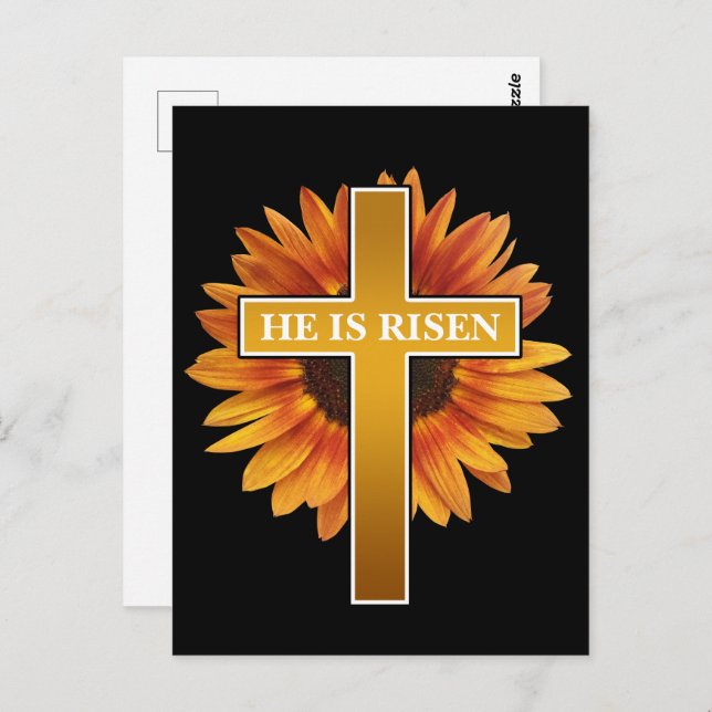 HE IS RISEN EASTER CELEBRATION CROSS POSTCARD (Front/Back)
