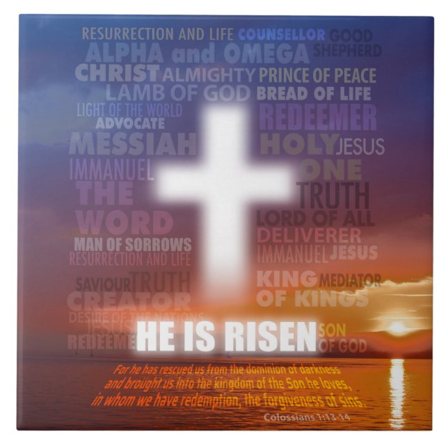 He is Risen - Easter  Ceramic Tile (Front)