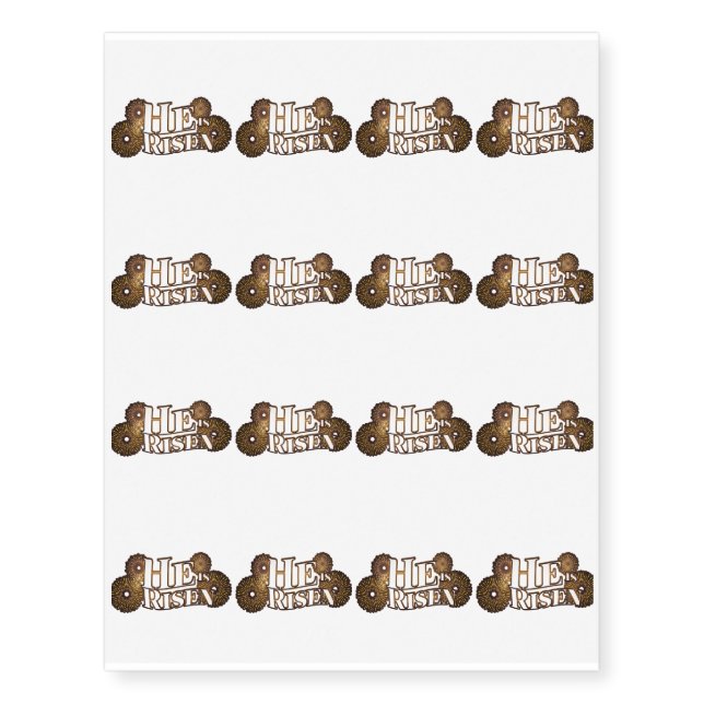 He is Risen Easter Christian Gift Temporary Tattoos (Front)