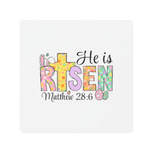 He Is Risen Easter Christian  Metal Print
