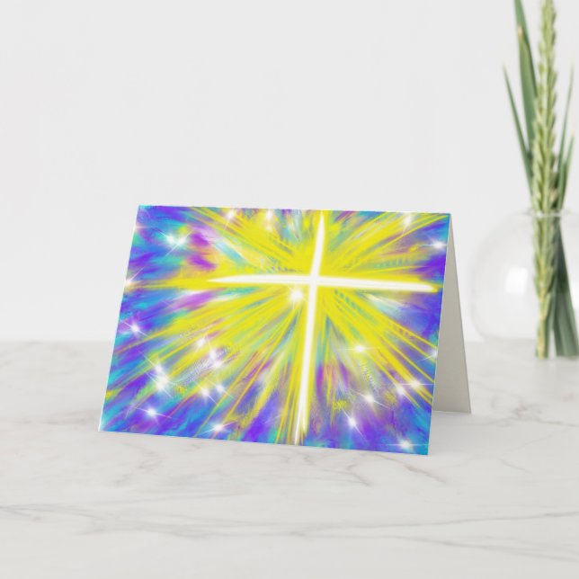 He is Risen Easter Christian Modern Art Design Holiday Card (Front)