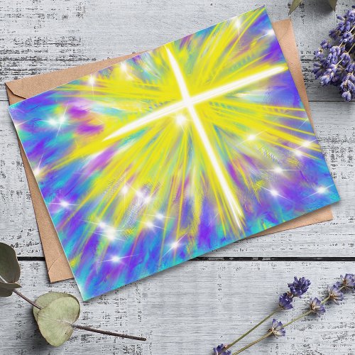 He is Risen Easter Christian Modern Art Design Holiday Postcard