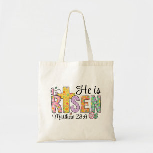 He Is Risen Easter Christian Tote Bag
