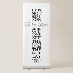He Is Risen Easter Church Backdrop Retractable Banner
