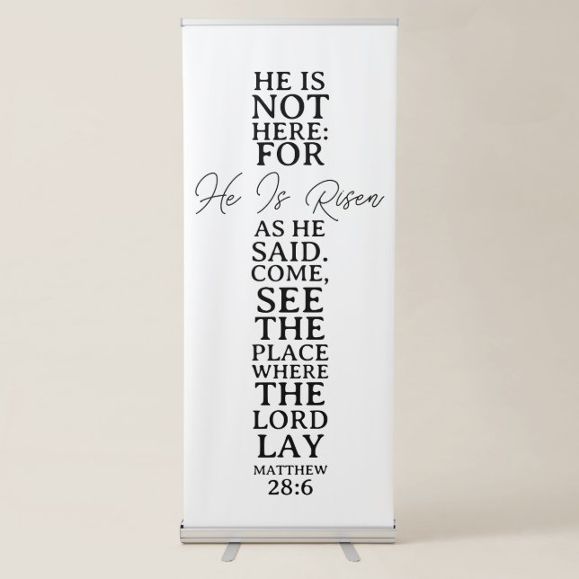 He Is Risen Easter Church Backdrop Retractable Banner (Front)