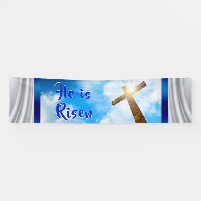 He is Risen, Easter Church Banner (Horizontal)