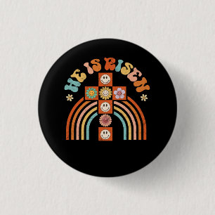 He Is Risen Easter Cross Christians Religious Hipp Button