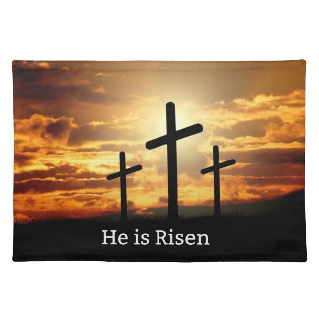 He is Risen, Easter design  Cloth Placemat (Front)