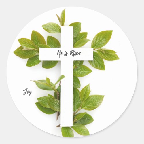 He is RisenEaster editable text   Classic Round Sticker