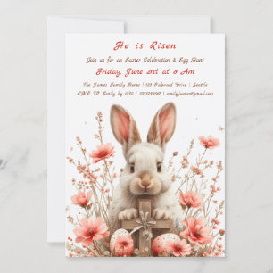 "He Is Risen" Easter Egg Hunt Invitation