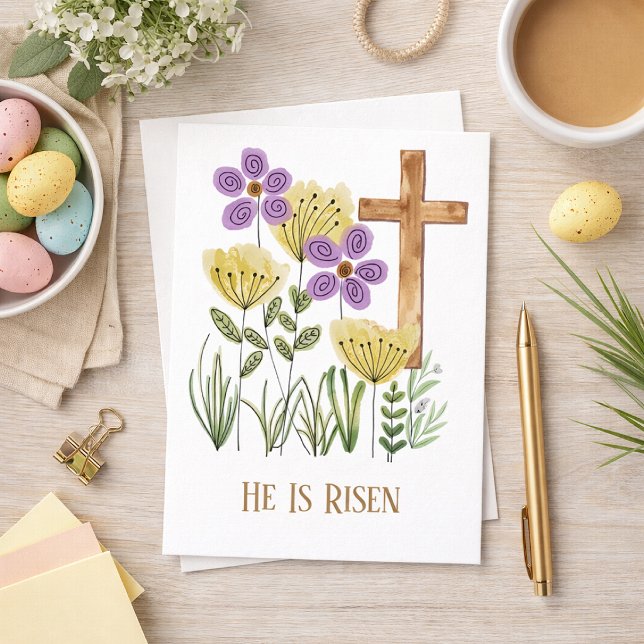He Is Risen Easter Floral Card (Creator Uploaded)