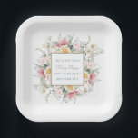 He is Risen | Easter Floral Paper Plates<br><div class="desc">The design has a verse that says "He is not here; He is Risen,  just as He said." There is a floral border surrounding the scripture.</div>
