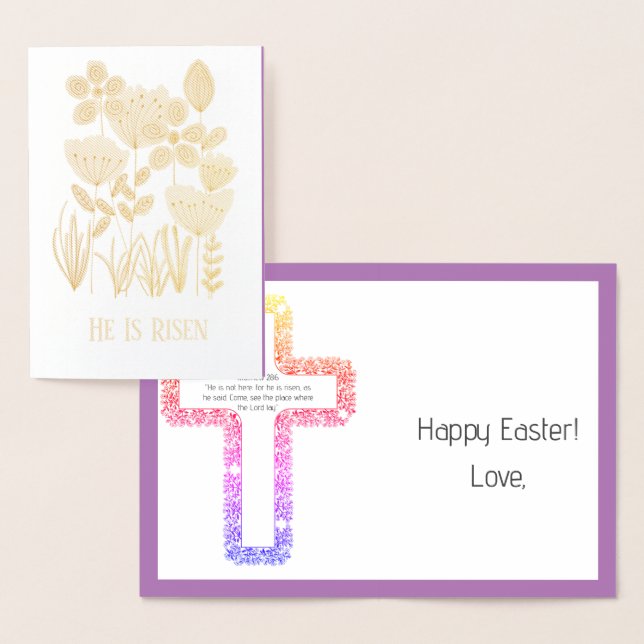 He Is Risen Easter Foil Card (Display)