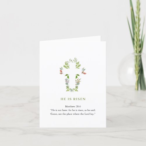 He is Risen Easter greeting card with Cross
