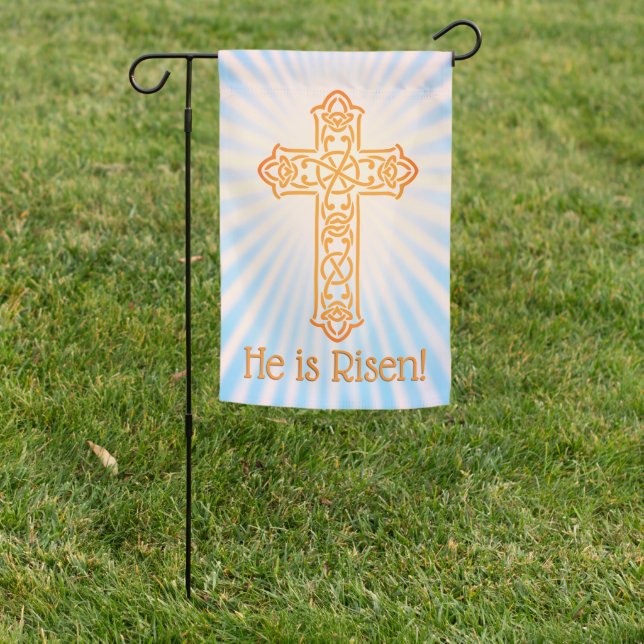He is Risen Easter House Flag (In SItu)