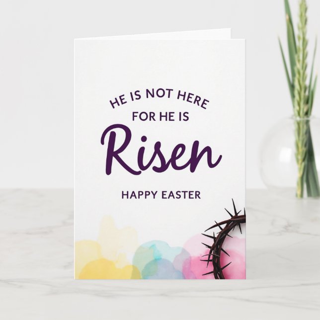 He Is Risen Easter Message Card (Front)