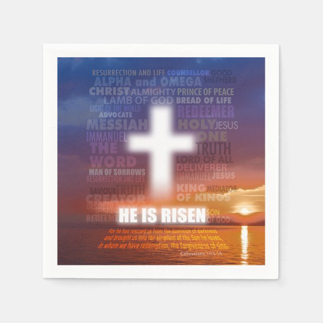 He is Risen - Easter Napkins (Front)