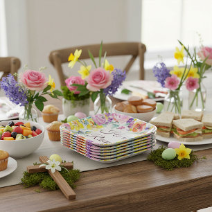 He is risen!  Easter paper plates